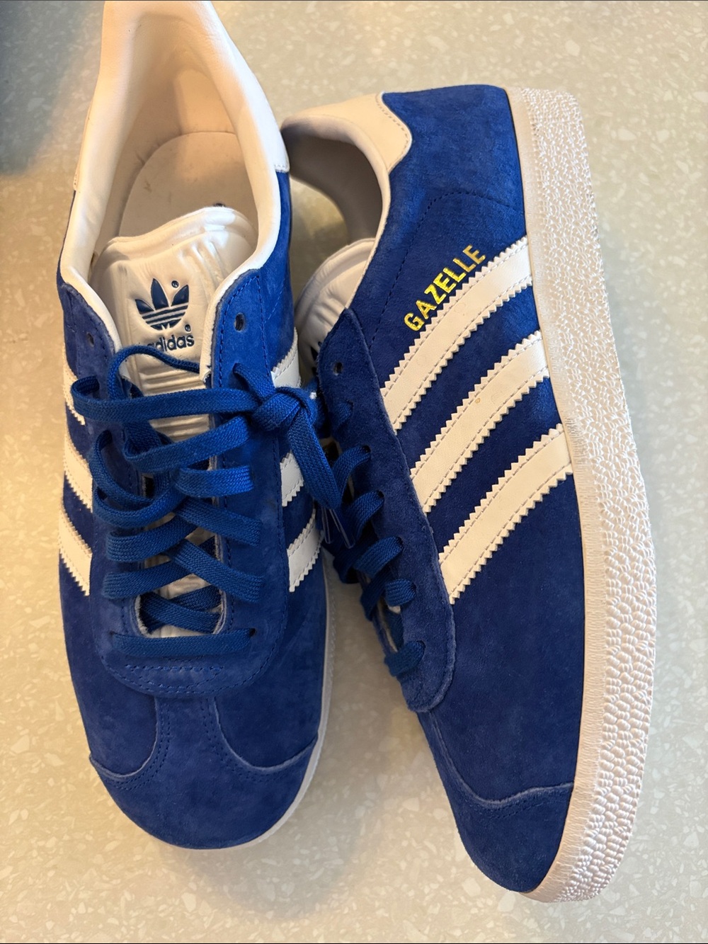 adidas Gazelle Suede Sneakers in Royal Blue and White